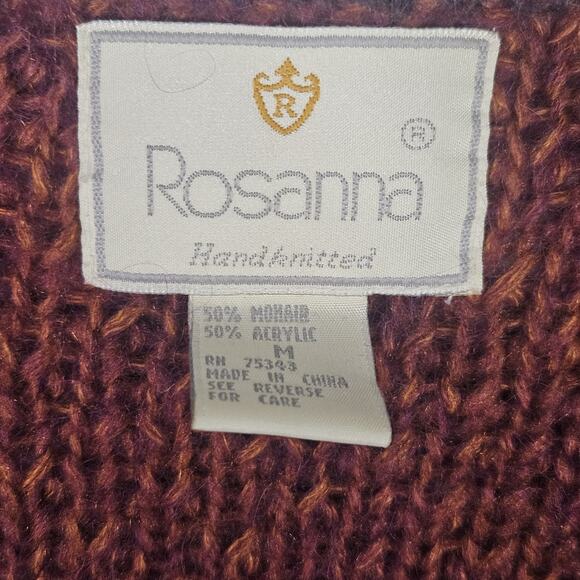 Rosanna Looped Mohair Crop Cardigan Sweater Vtg 80s Bohemian Colorful Medium - Picture 6 of 7